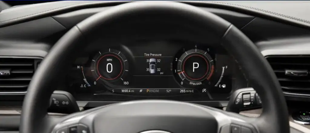 Ford Explorer interior and staring