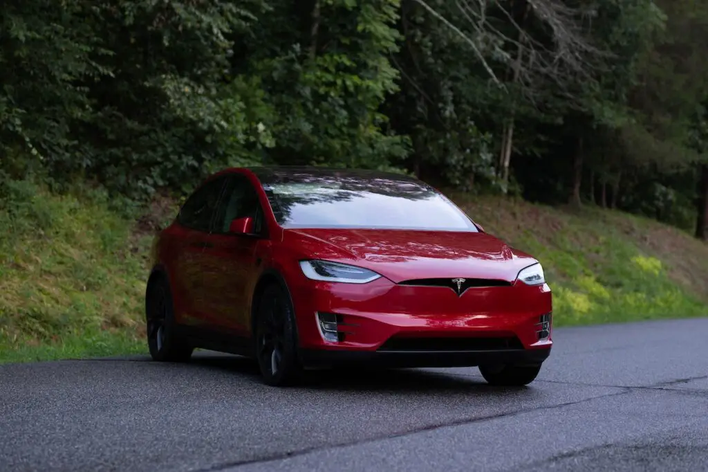 tesla upon a mountain road